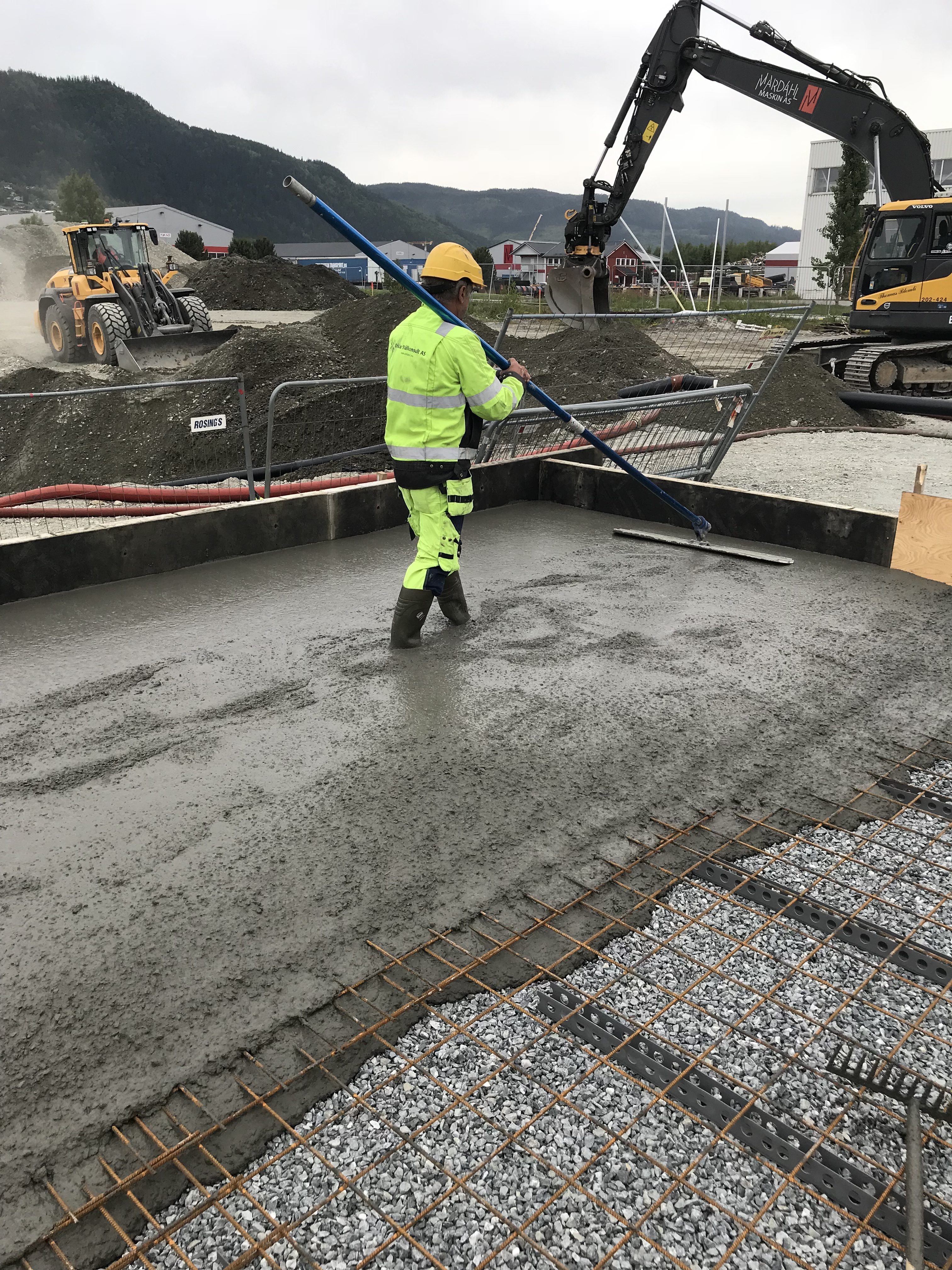 Betongdekke for metallmottak
